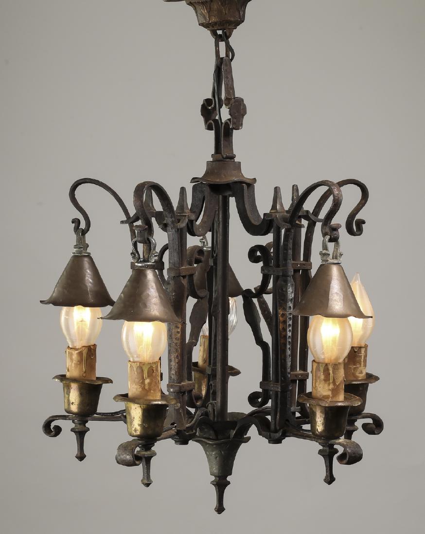 American 5-light iron chandelier, 21"h (1 of 1)