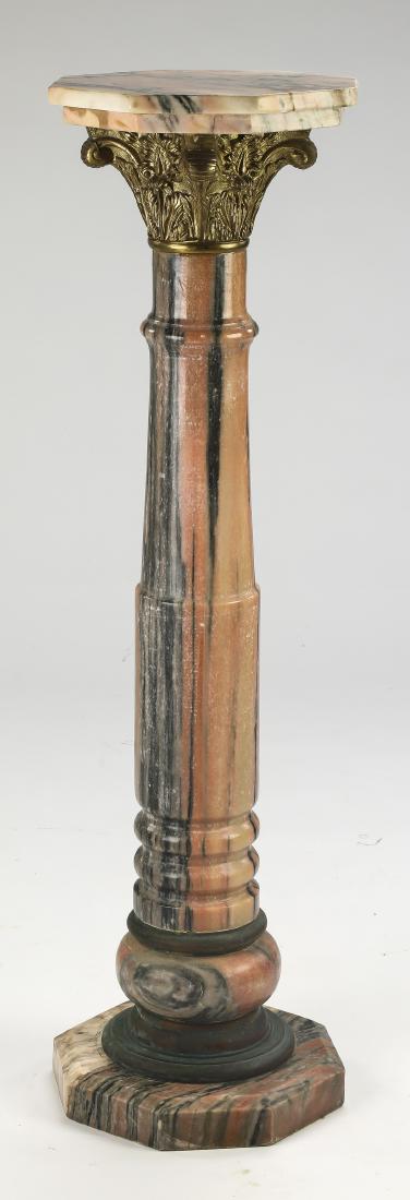 Continental bronze mounted marble pedestal, 47"h (1 of 3)