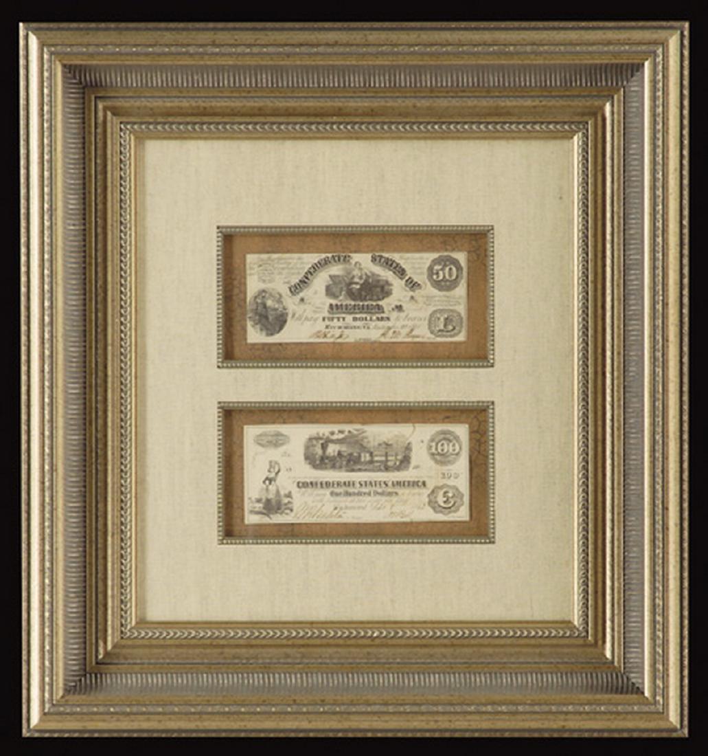 Framed Confederate Civil War currency (1 of 1)