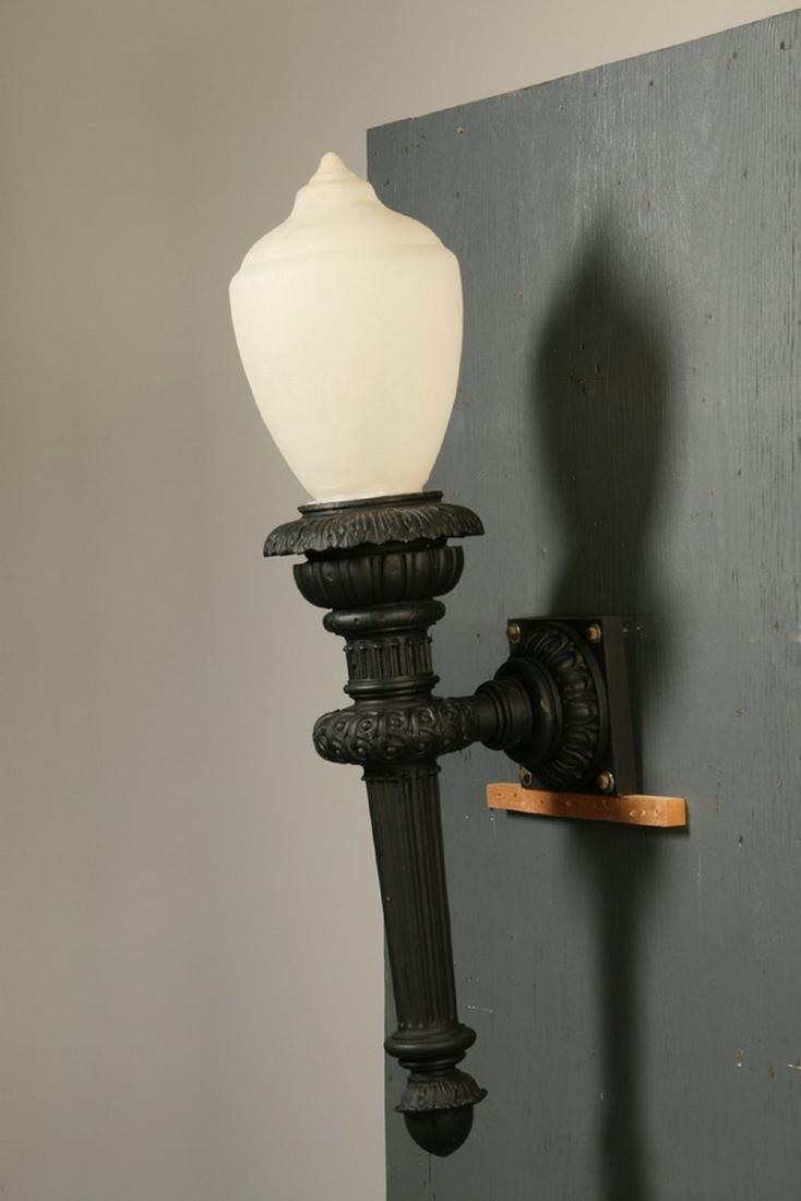 Monumental cast iron sconce, 42"h (1 of 3)