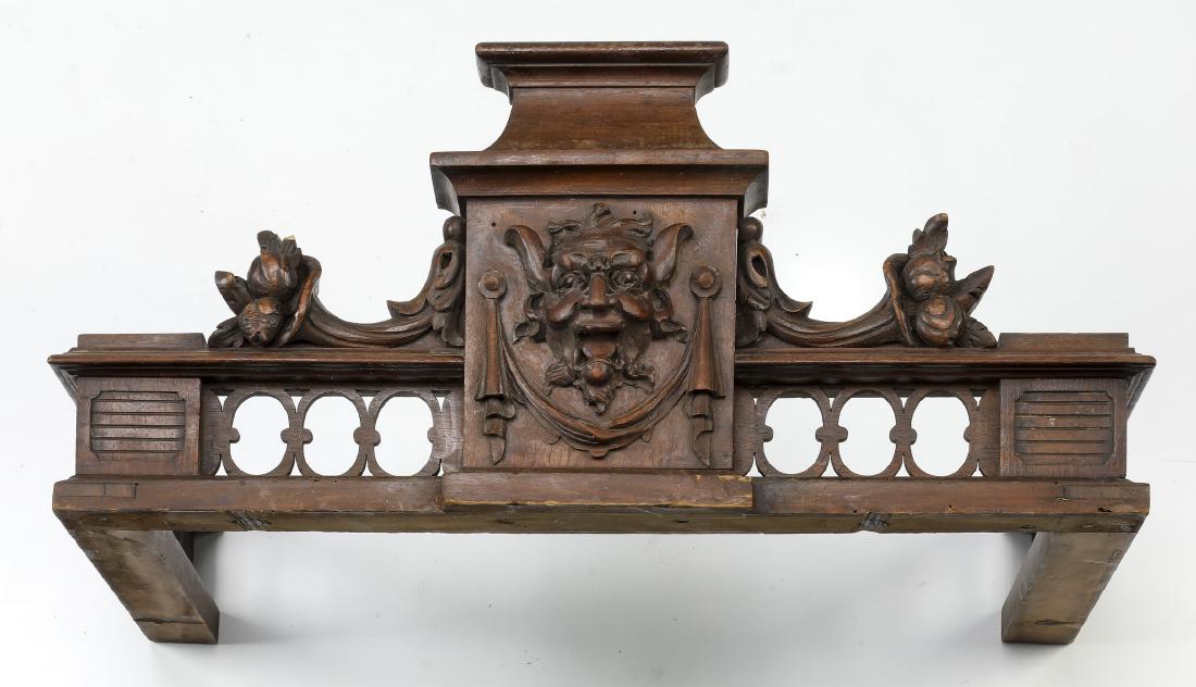 19th c. Continental carved walnut cornice (1 of 2)