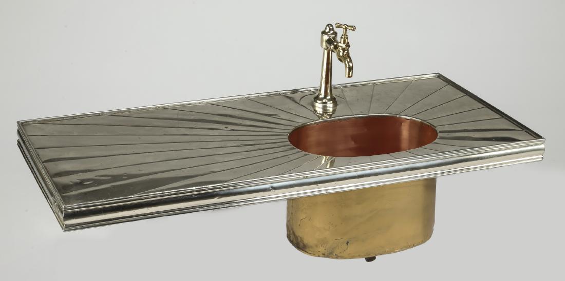Chrome plated sink counter with copper basin (1 of 3)