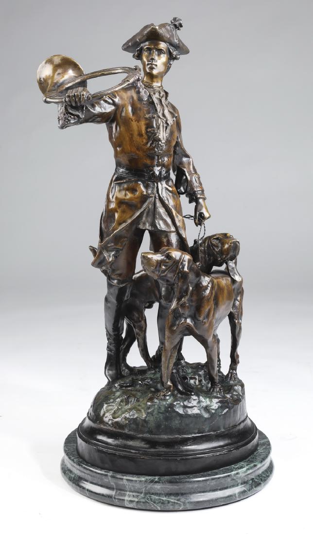 After Moreau,  bronze hunter with hounds, 31"h (1 of 5)
