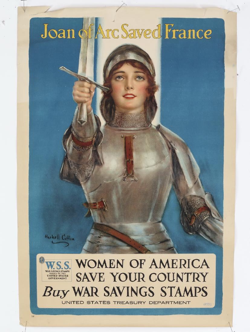 WWI 'Joan of Arc Saved France' poster ca. 1918 (1 of 1)