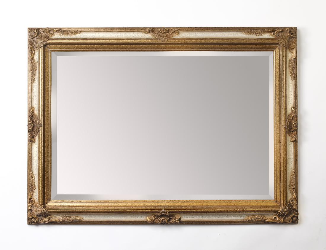 Continental style gilded & distressed mirror (1 of 1)