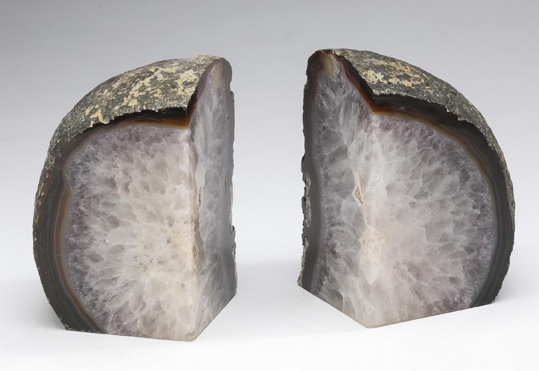 (2) Crystal geode specimen bookends, 6"h (1 of 2)