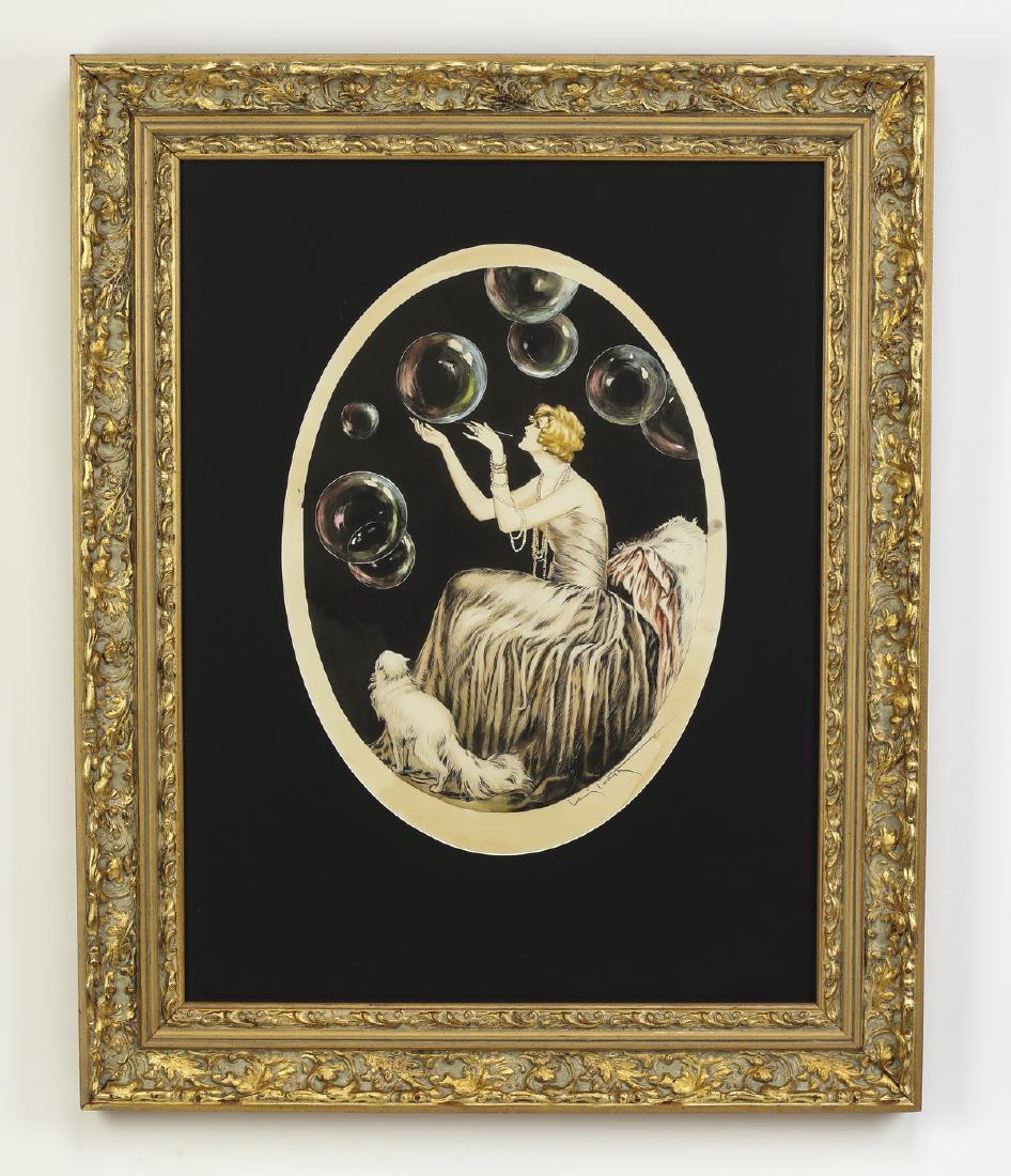 Louis Icart hand colored etching, signed and stamped (1 of 3)