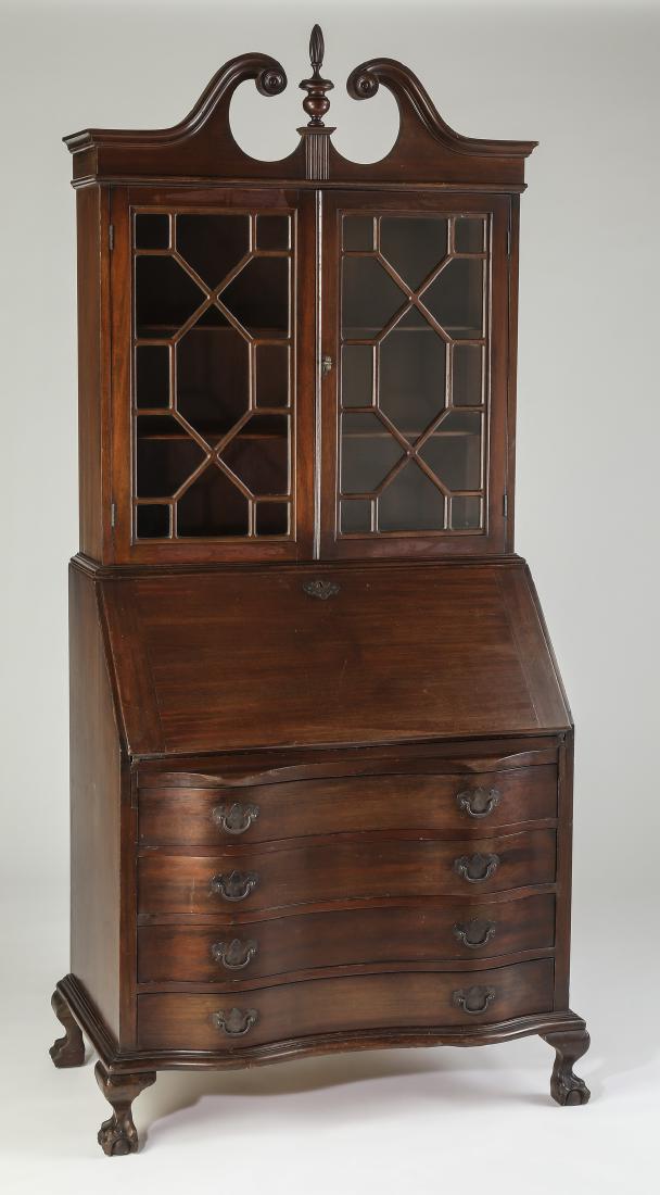 Early 20th c. Chippendale style secretary, 86"h (1 of 3)