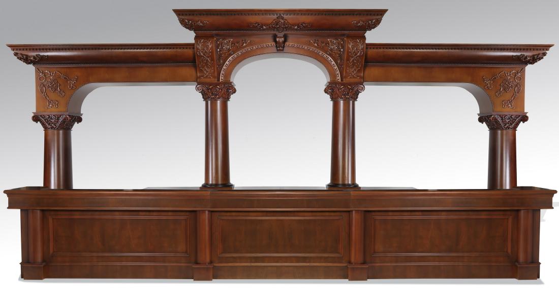 Brunswick style triple arch front and back bar, 300"l (1 of 7)