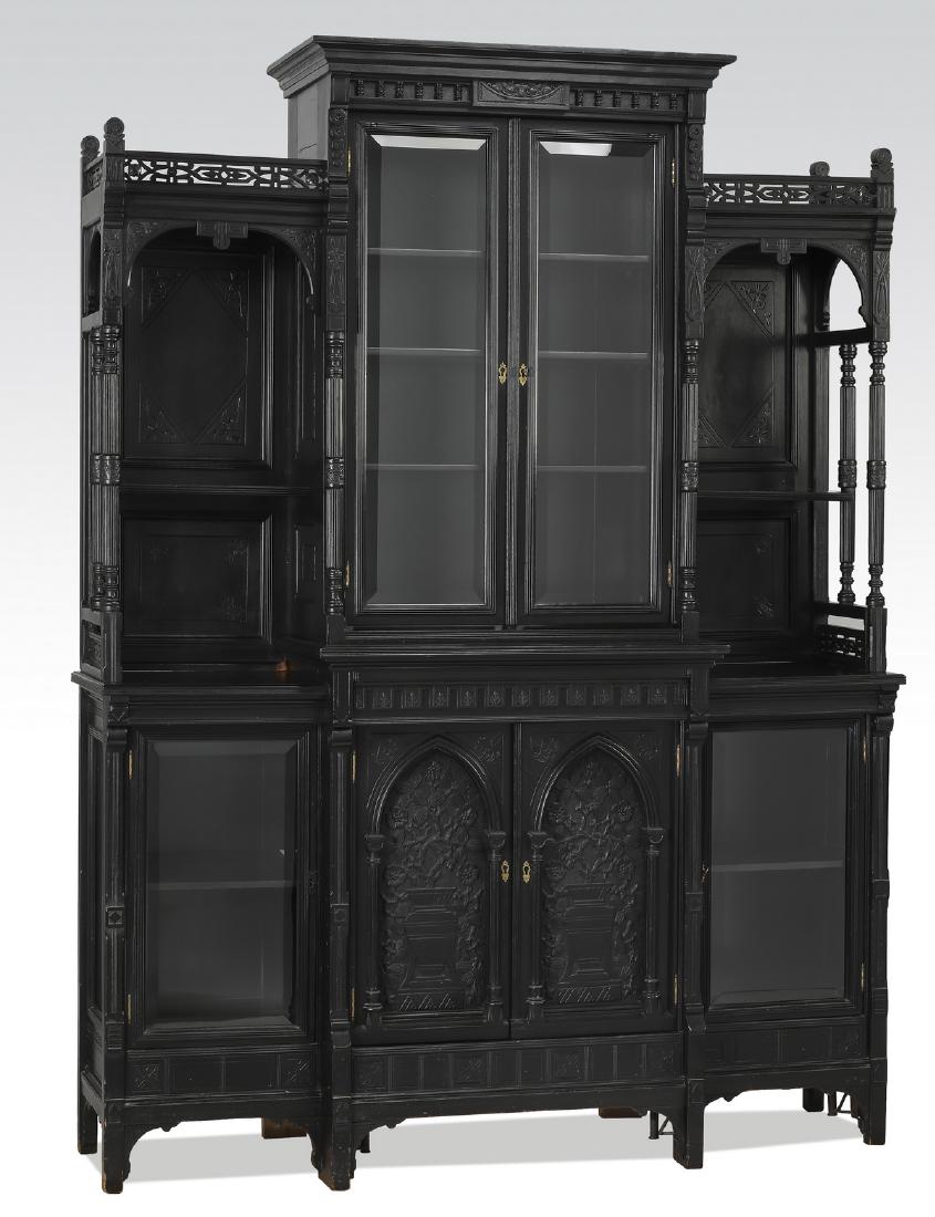 English Aesthetic Movement ebonized cabinet (1 of 4)