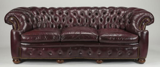 Aubergine Leather Chesterfield Sofa 88 W