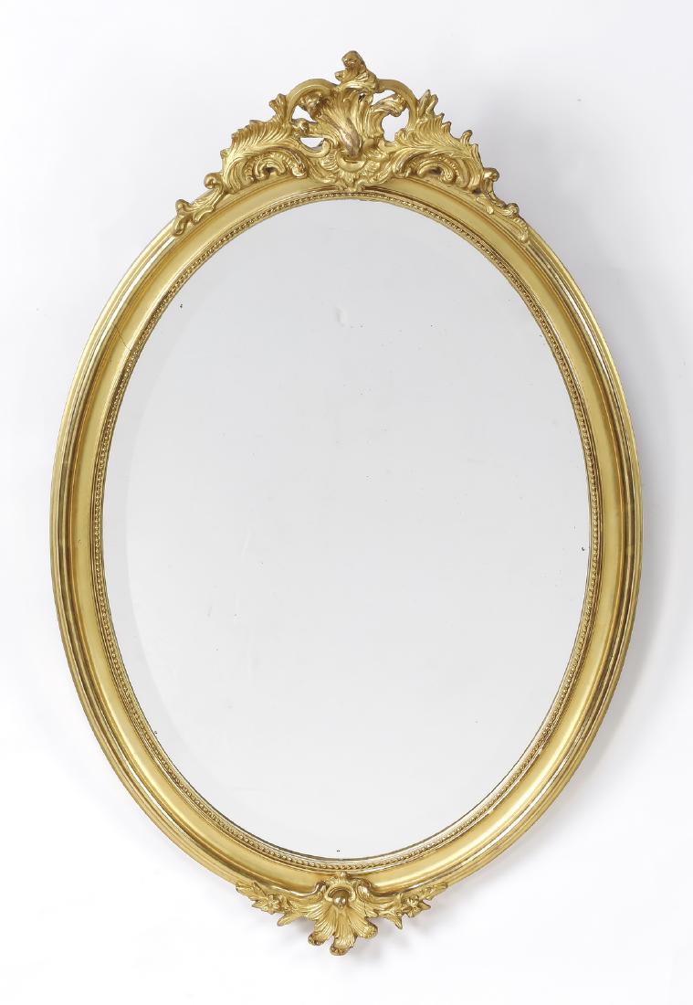 Early 20th c. French Louis XVI style gold leaf mirror (1 of 1)