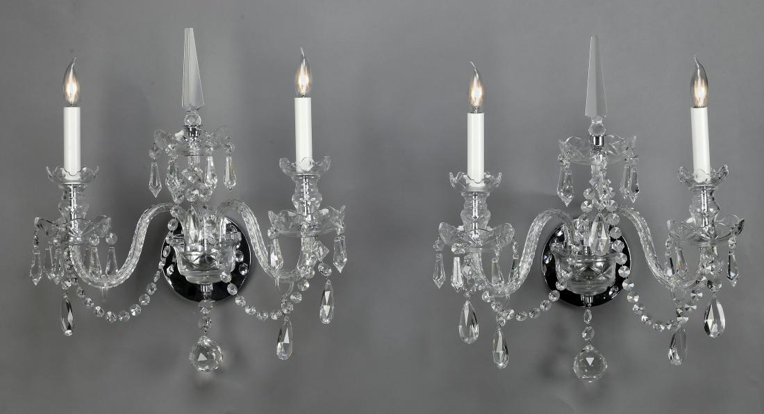 Pair of 2-light crystal wall sconces (1 of 1)