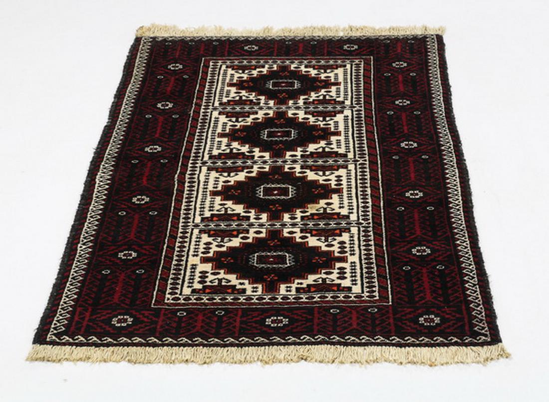 Hand knotted Baluch wool rug, 6' x 3.5' (1 of 4)
