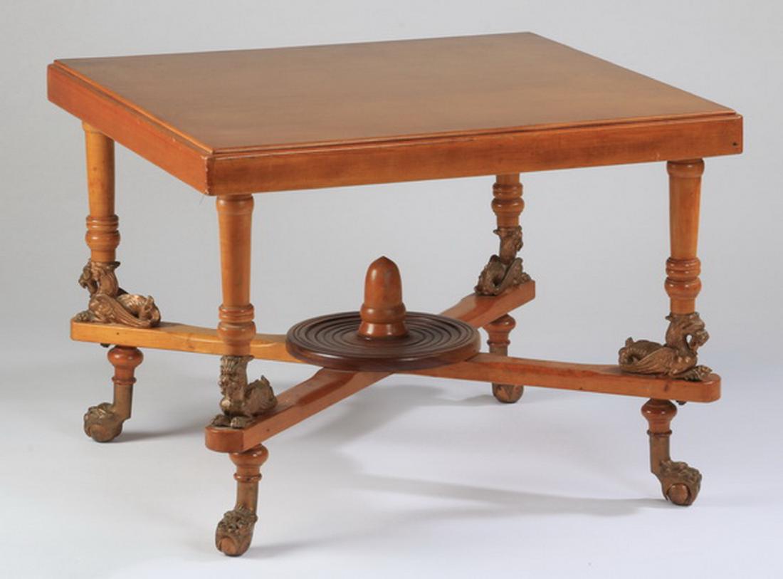 Early 20th c. side table with gryphons (1 of 2)
