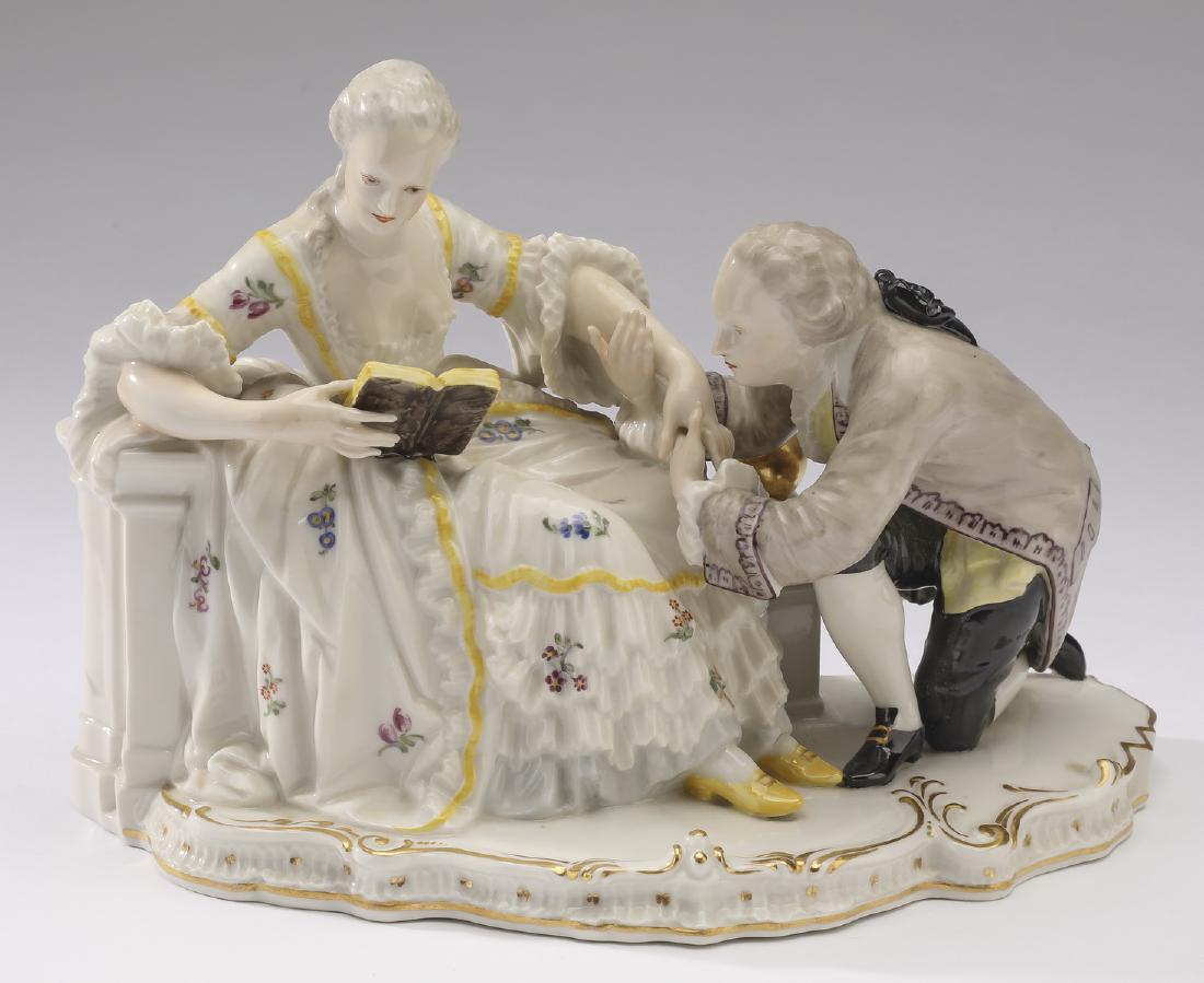 Early 20th c. Nymphenburg porcelain grouping, 7"h (1 of 3)