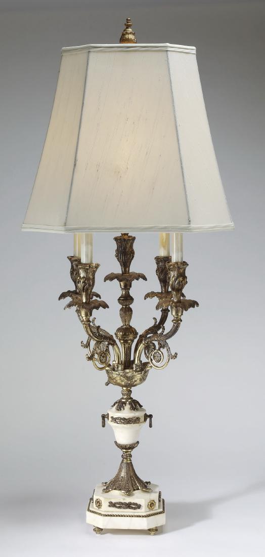 French inspired marble 4-light table lamp, 37"h (1 of 1)