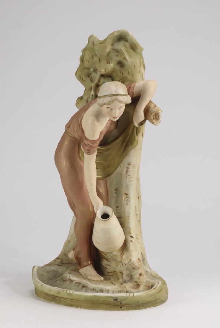 Royal Dux porcelain figural vase, 17"h (1 of 4)