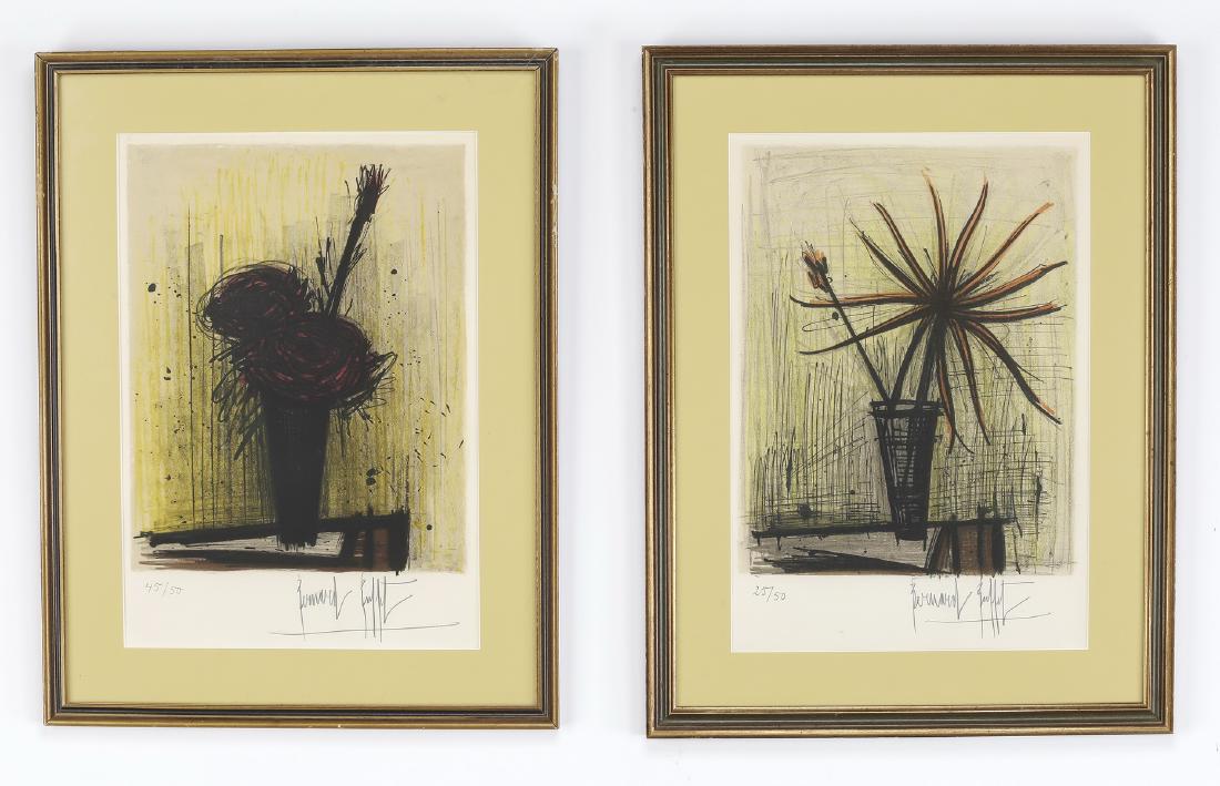 (2) Bernard Buffet lithographs of flowers, signed (1 of 5)