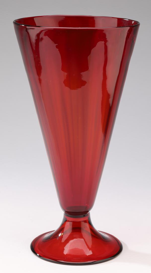 Carder era Steuben selenium red vase, 12"h (1 of 2)