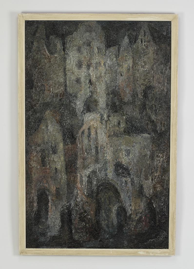 P. Cokolov signed O/c Impressionist cityscape (1 of 5)