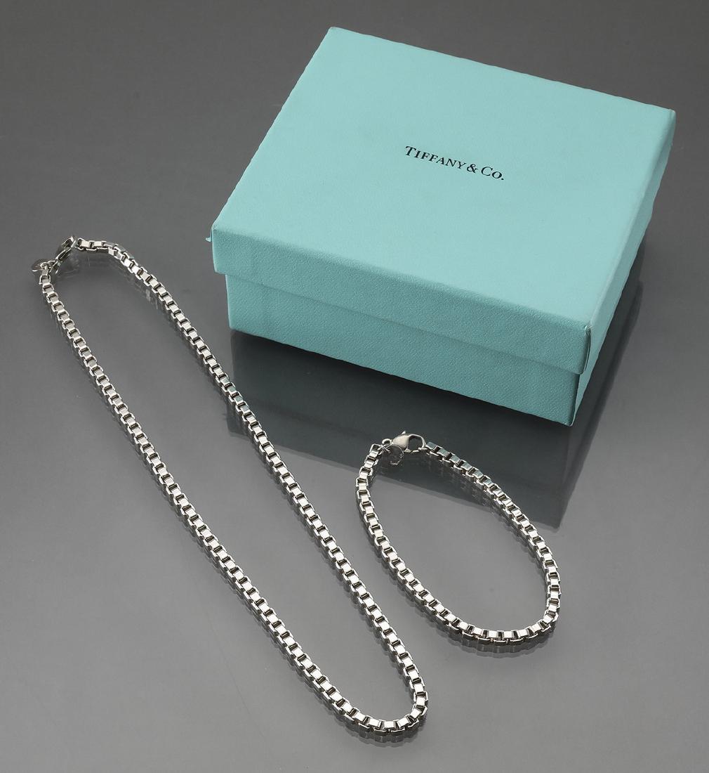 (2) Tiffany & Co. sterling necklace & bracelet w/ box (1 of 4)