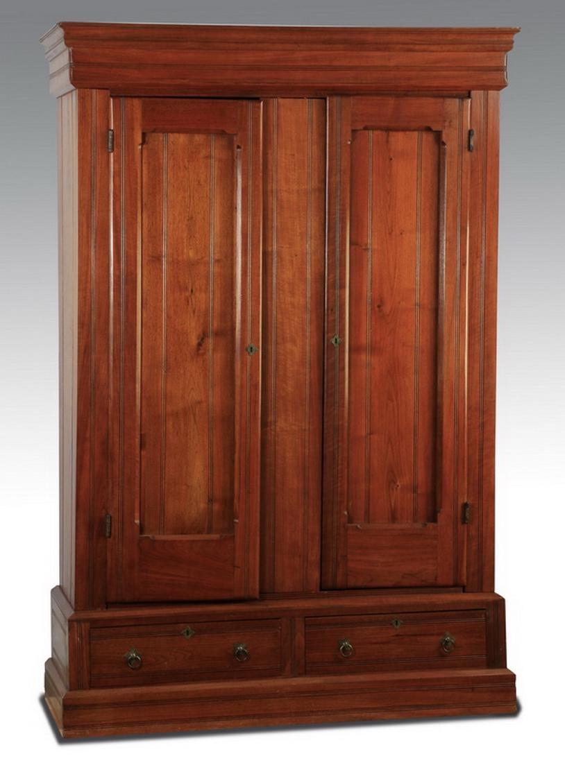 Victorian two-door cabinet, 19th c., 85"h (1 of 2)