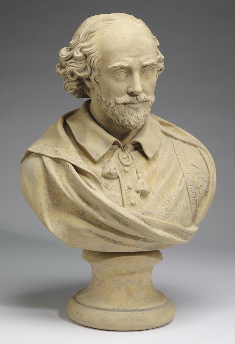 Ceramic bust of William Shakespeare, 23"h (1 of 3)