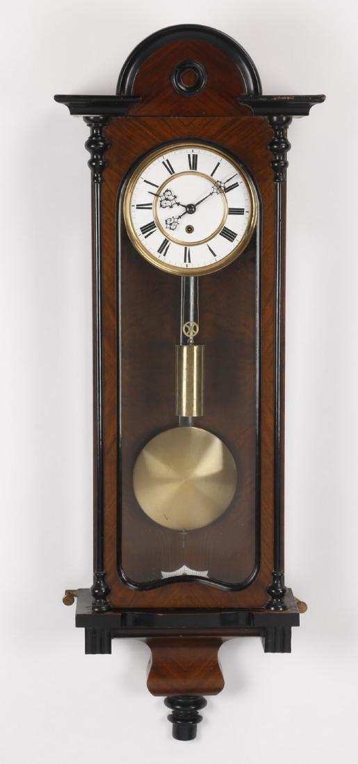 19th c. mahogany regulator clock, 41"h (1 of 3)