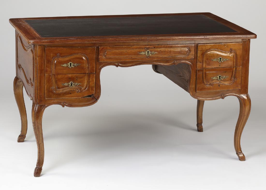 French Provincial style carved walnut desk (1 of 4)