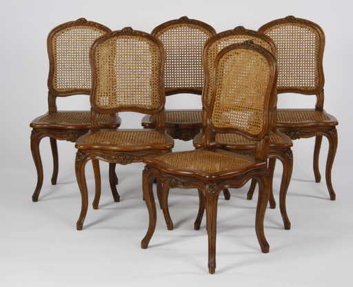 6 French Provincial Style Woven Cane Chairs 6 French Provincial Style Woven Cane Chairs