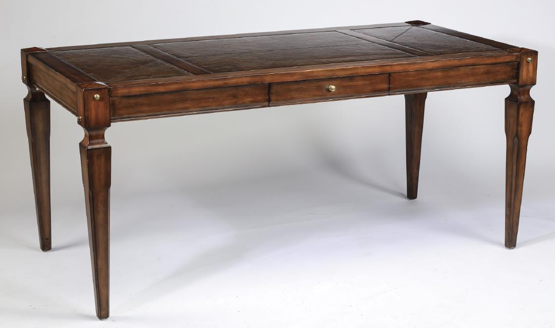 Federal style mahogany writing desk w/ leather top (1 of 4)
