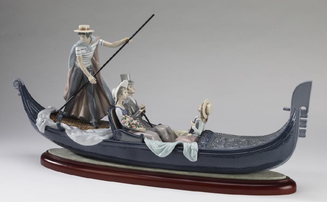 Lladro limited edition 'In the Gondola' 30"l (1 of 6)