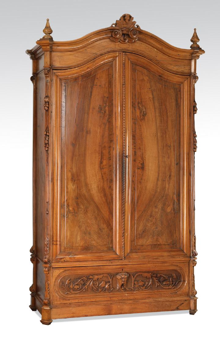 Early 20th century Continental burl armoire, 92"h (1 of 8)