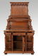 19th c. French marble top oak sideboard, 81"h - 2