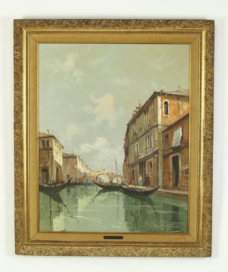 Aldo Marangoni (Italian) signed O/c of Venetian canal (1 of 6)