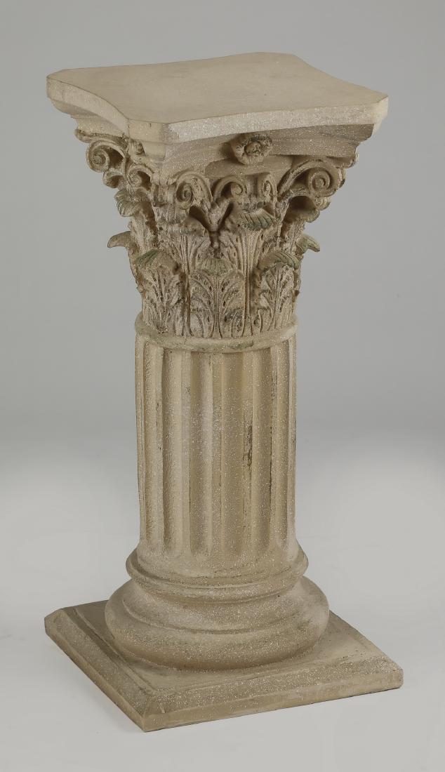 Corinthian style composition pedestal, 29"h (1 of 2)