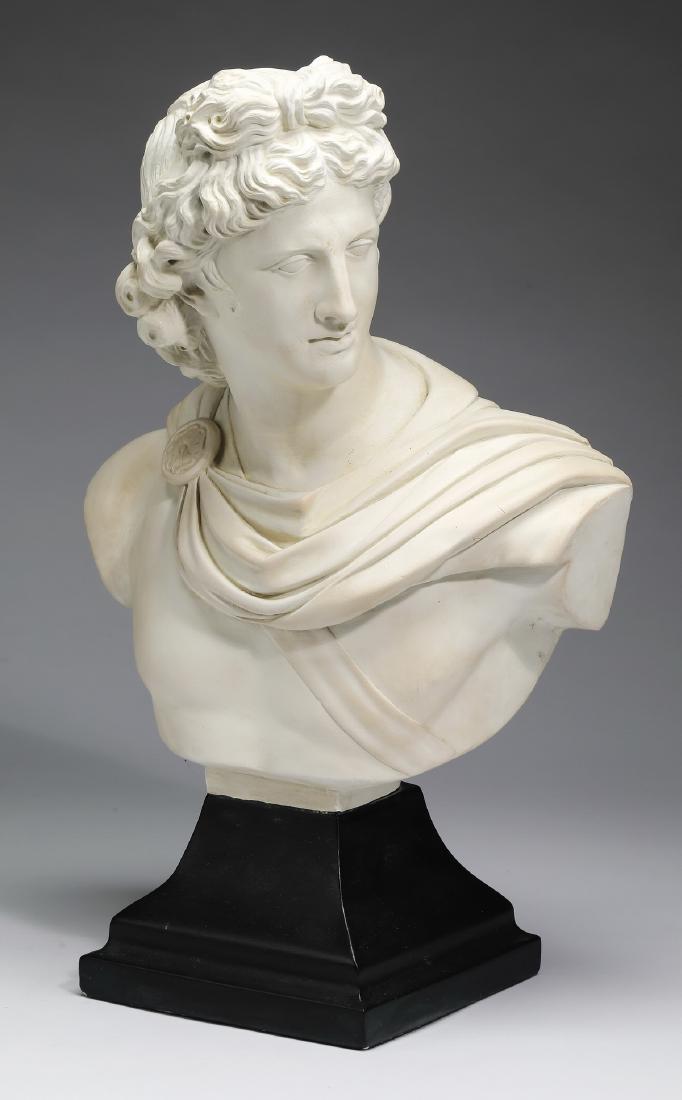 Ceramic bust of the Apollo Belvedere, 21"h (1 of 3)