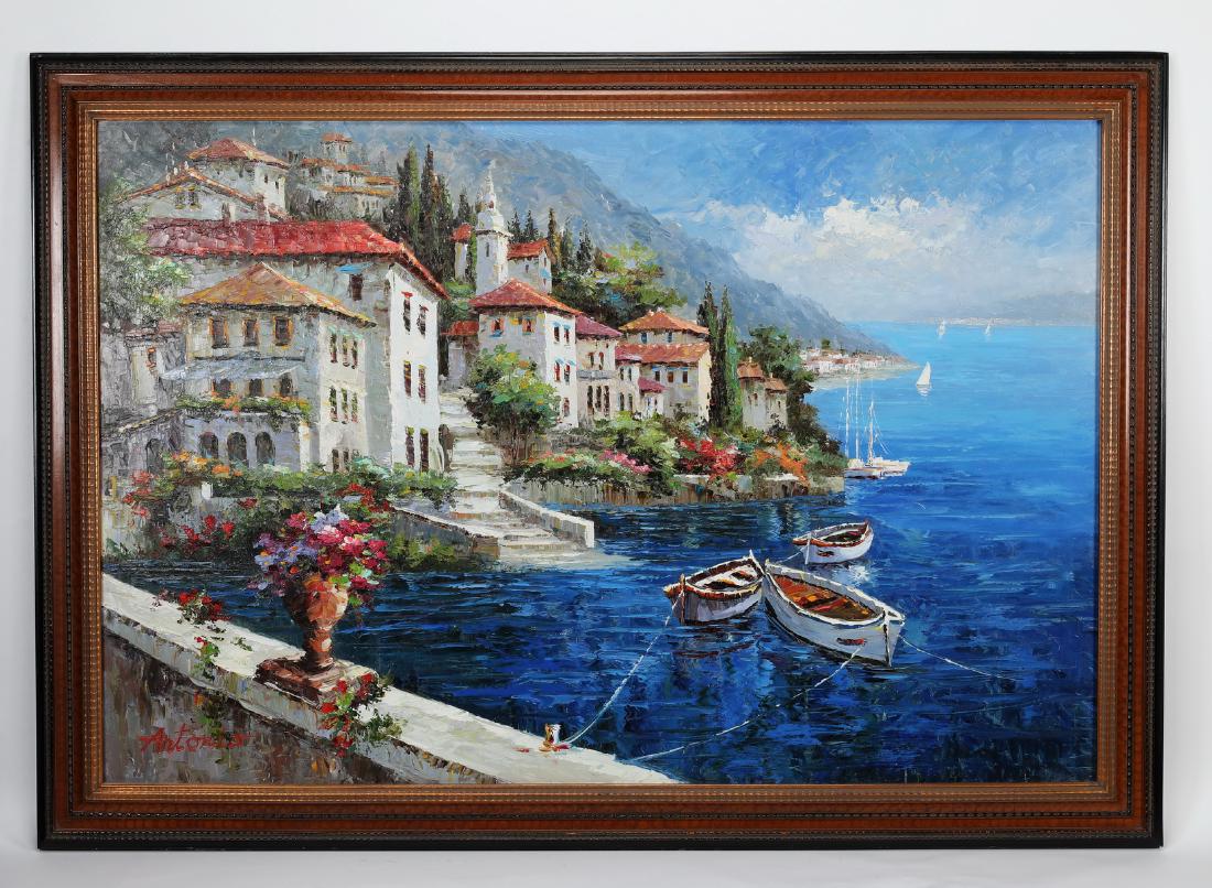 Continental school O/c of the Italian coast, 81"w (1 of 4)