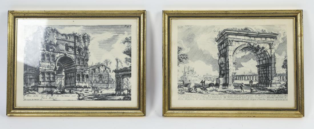 (2) Architectural Italian etchings after Piranesi (1 of 2)