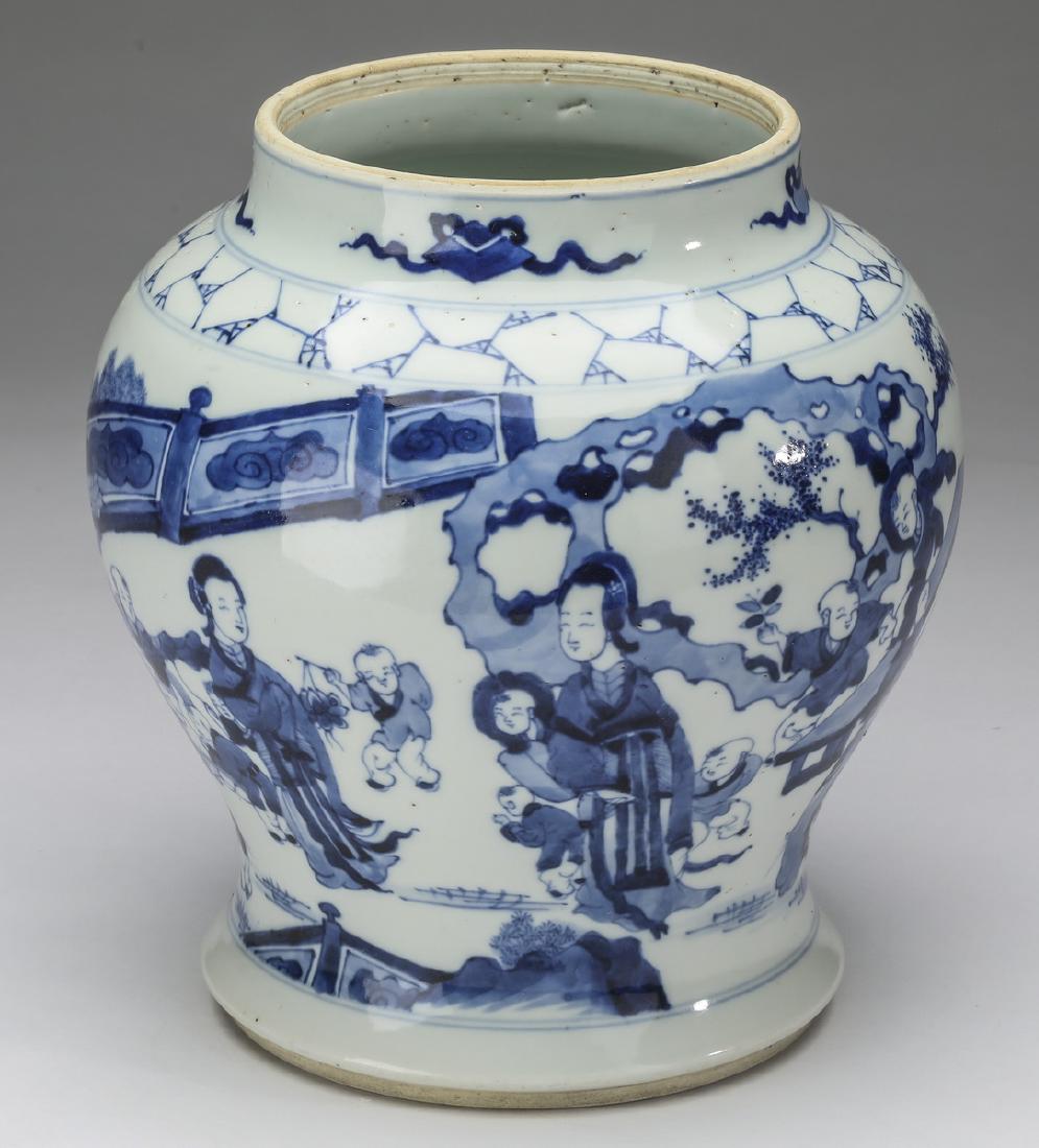 Chinese blue & white '100 Boys' motif vase (1 of 6)