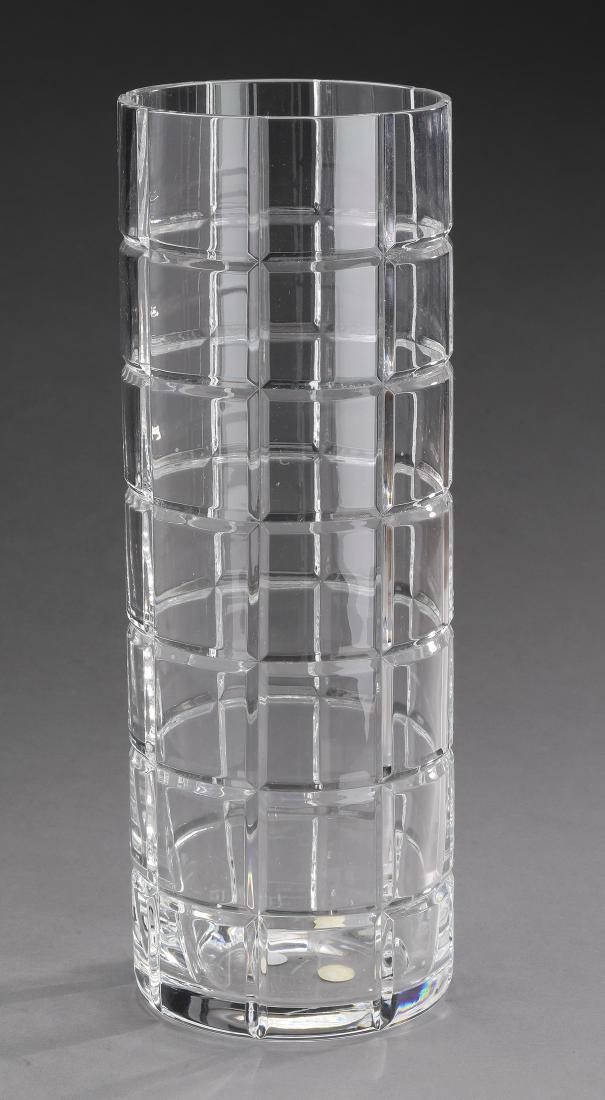 Tiffany & Co crystal vase in the 'Tartan' pattern