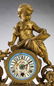 French gilt and Sevres style porcelain mantel clock - 2
