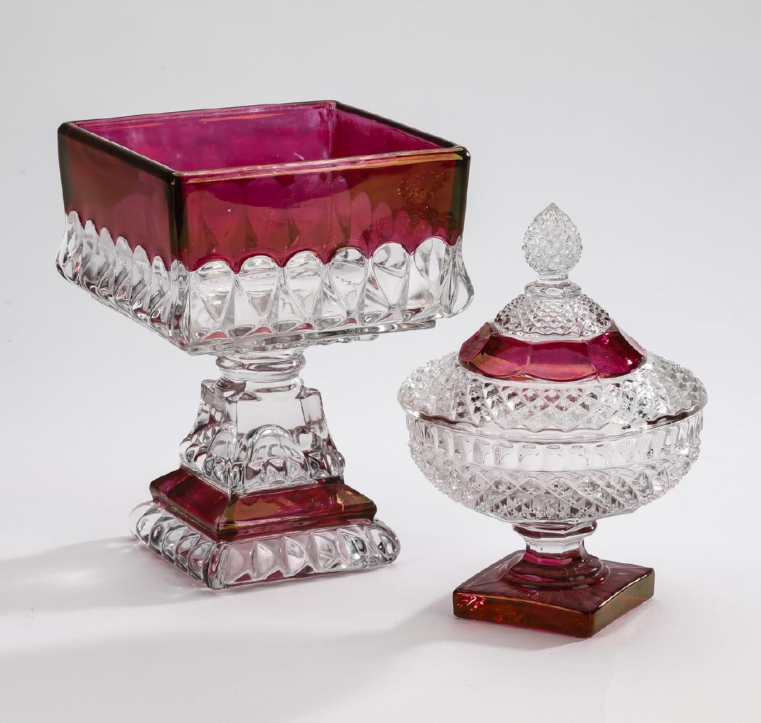 (2 pcs) Tazza and lidded dish in 'King's Crown' style (1 of 2)