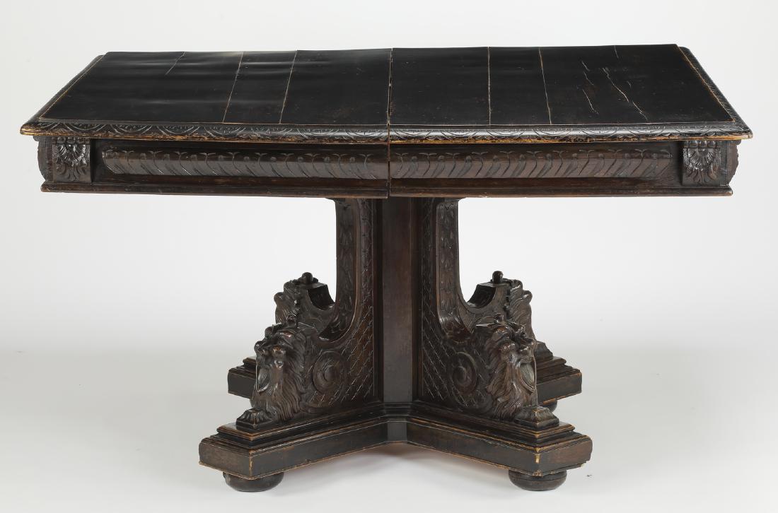 19th c. Italian carved walnut table, 57"w (1 of 4)