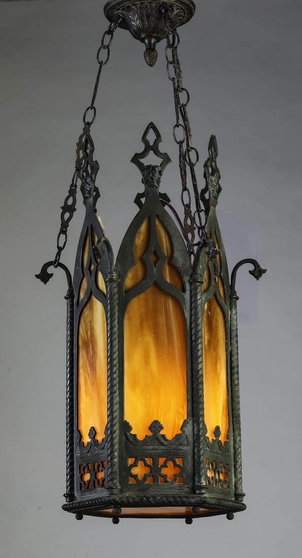 Hexagonal shaped Gothic style hanging lantern (1 of 2)
