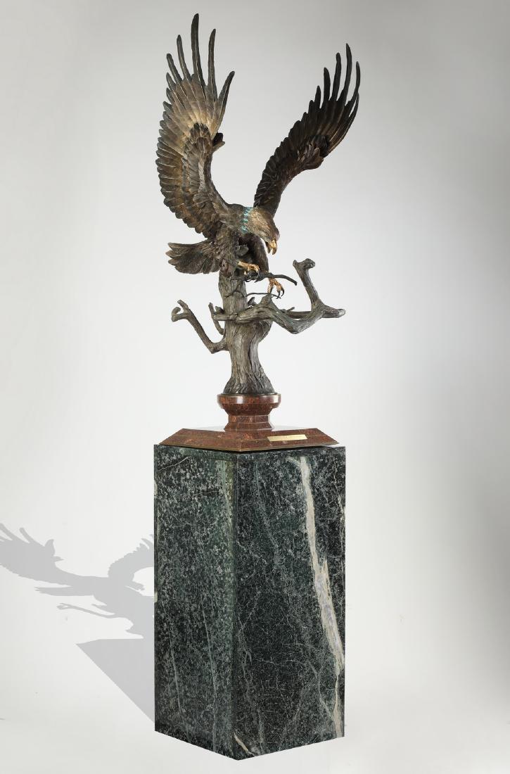Chester Fields signed bronze sculpture of bald eagle (1 of 7)