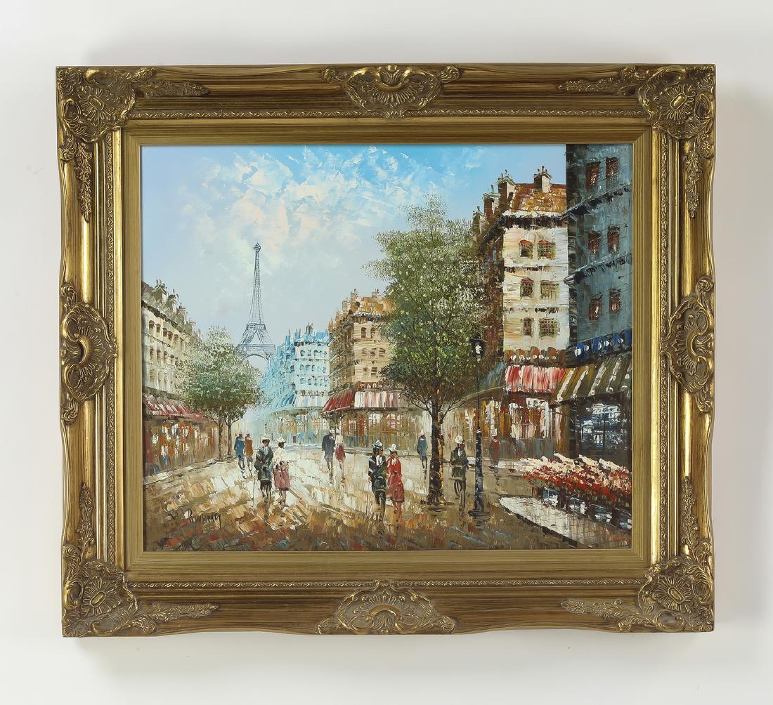 Continental style O/c Parisian street w/ Eiffel Tower (1 of 4)