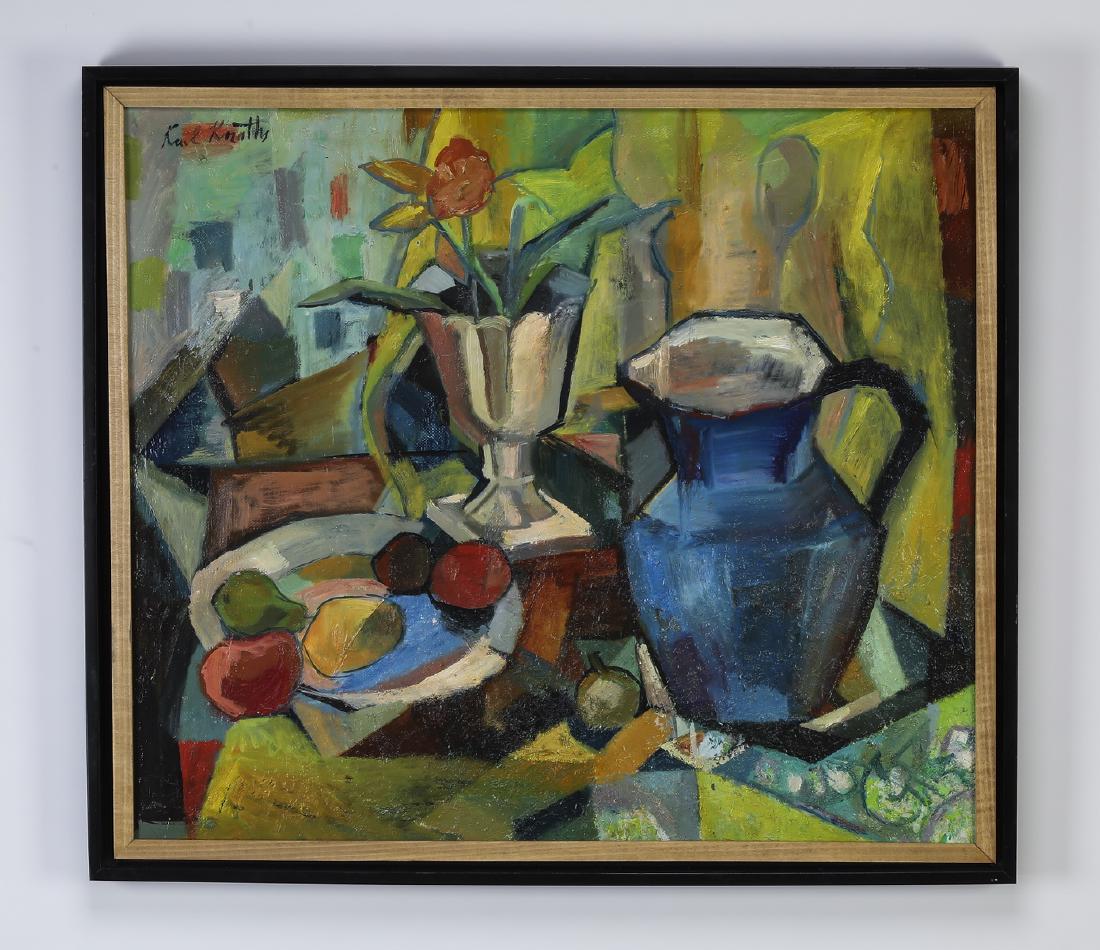 Karl Knaths O/c cubist still life of table setting (1 of 5)