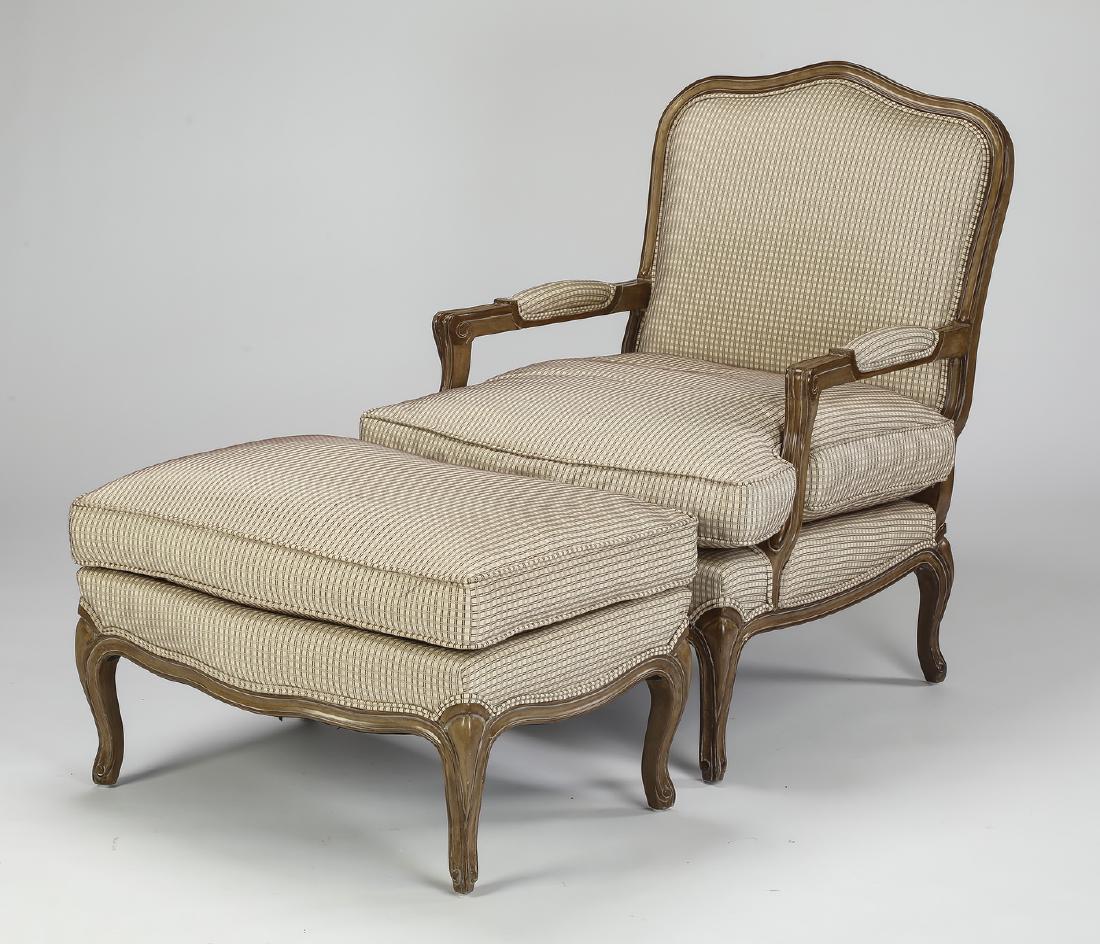 Kreiss Furniture Louis XV style fauteuil and ottoman (1 of 3)